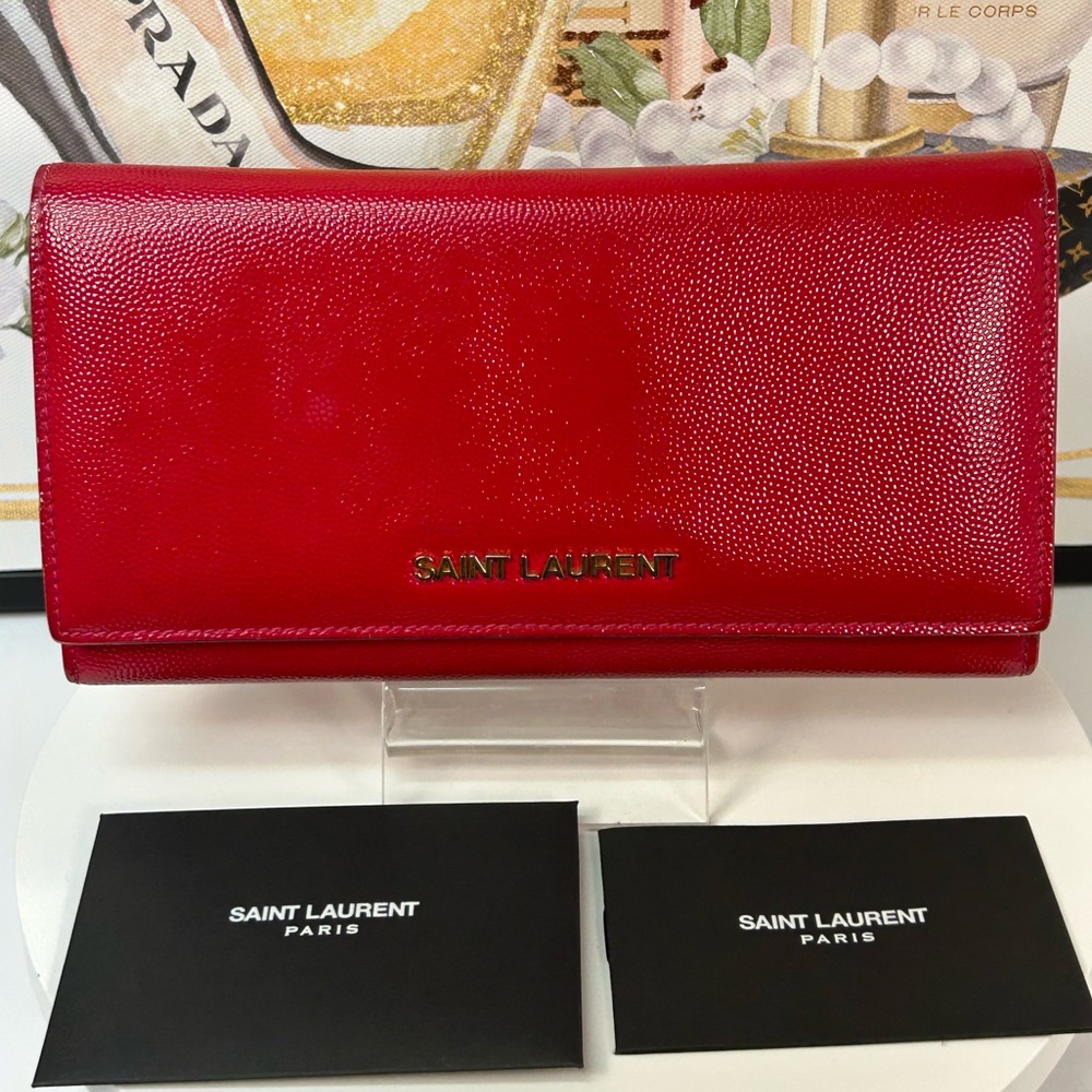 Saint Laurent Vibrant Red Clutch